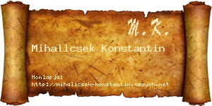 Mihalicsek Konstantin névjegykártya